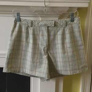 Vintage J. Crew Plaid Hi Rise Shorts 90s Tan - Sz 6